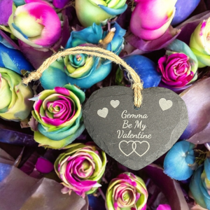 Personalised Slate Heart Hanging Valentine's Decoration